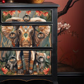 Boho Chic Elephant Mutter und Babys Bohemisch Seidenpapier