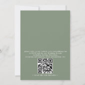Boho Chic Elfenbeinweiße Rosen Florale QR-Code-Hoc Einladung (Rückseite)