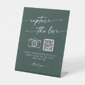 Boho Chic Emerald Green Capture the Liebe Wedding Sockelschild (Vorderseite)