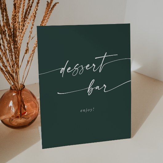 Boho Chic Emerald Green Dessert Bar Wedding Sockelschild