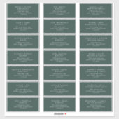 Boho Chic Emerald Green Guest Address Labels (Blatt)
