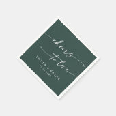 Boho Chic Emerald Green jubelt Liebe Wedding Serviette (Ecke)