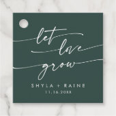 Boho Chic Emerald Green Lass Liebe Grow Wedding Geschenkanhänger (Vorderseite)