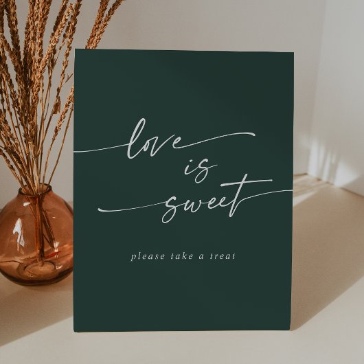 Boho Chic Emerald Green Liebe ist süße Hochzeit Sockelschild