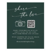 Boho Chic Emerald Green Teilen Sie die Liebe QR-Co Poster (Vorderseite)