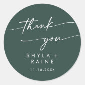 Boho Chic Emerald Green Vielen Dank Gastgeschenk H Runder Aufkleber (Vorderseite)