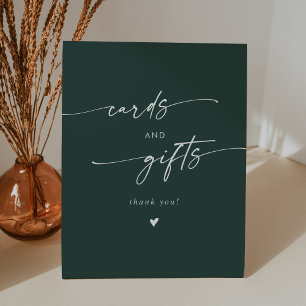 Boho Chic Emerald Green Wedding Cards und Geschenk Sockelschild