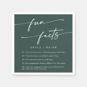 Boho Chic Emerald Green Wedding Fun Fakt Napkins Serviette (Vorderseite)