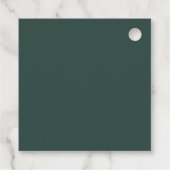 Boho Chic Emerald Green Wedding Geschenkanhänger (Rückseite)