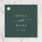 Boho Chic Emerald Green Wedding Geschenkanhänger (Vorderseite)