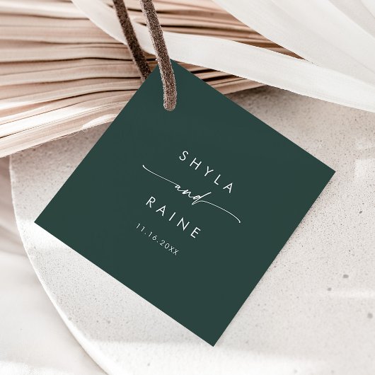 Boho Chic Emerald Green Wedding Geschenkanhänger