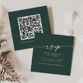 Boho Chic Emerald Green Wedding QR Code UAWG Begleitkarte