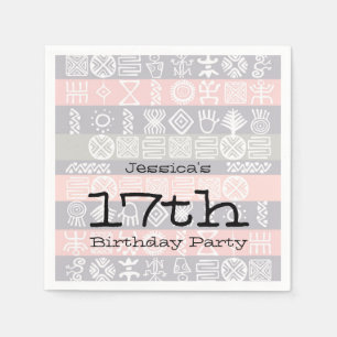 Boho-chic Ethnic 17. Geburtstagsparty Papier Napki Serviette