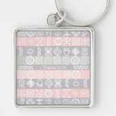 Boho-chic Ethnic Design Personalisierter Schlüssel Schlüsselanhänger (Vorne)