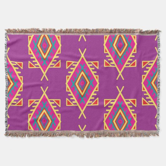 Boho Chic: Ethnische nahtlose Ornamente Decke (Vorderseite)