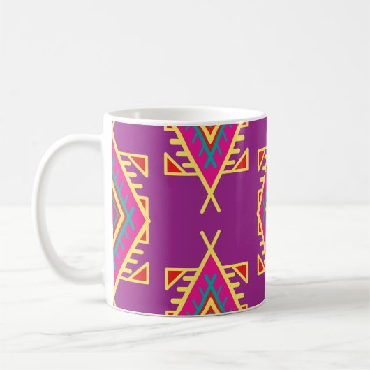Boho Chic: Ethnische nahtlose Ornamente Kaffeetasse (Links)