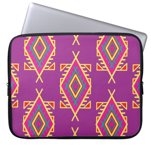 Boho Chic: Ethnische nahtlose Ornamente Laptopschutzhülle (Vorderseite)