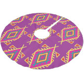Boho Chic: Ethnische nahtlose Ornamente Polyester Weihnachtsbaumdecke (Schrägansicht)