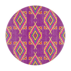 Boho Chic: Ethnische nahtlose Ornamente Schneidebrett