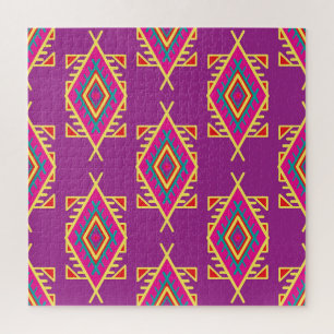 Boho Chic: Ethnisches nahtloses Ornament Puzzle