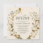 Boho Chic Fall in Liebe Wildblume Brautparty Einladung (Vorderseite)