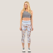 Boho Chic Fall Leaves Muster - Whimsischer Herbst Capri Leggings (Vorderseite)