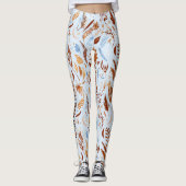 Boho Chic Fall Leaves Muster - Whimsischer Herbst Leggings (Vorderseite)
