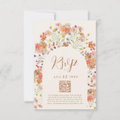 Boho Chic Fall Wildblume Arch RSVP Karte (Vorderseite)