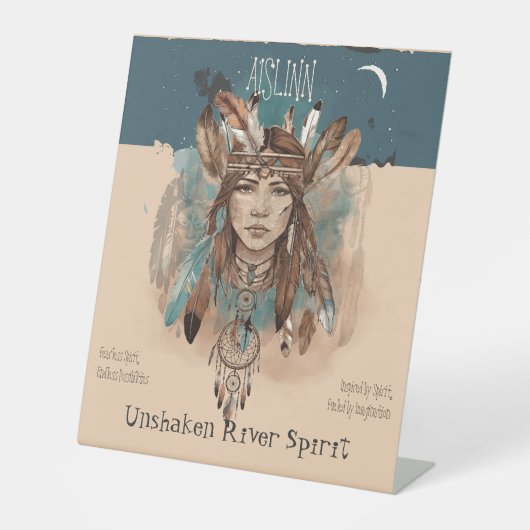 Boho Chic Fearless Girl Artwork Sockelschild (Vorderseite)