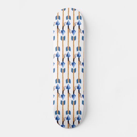 Boho chic feather Arrow Native Pattern Skateboard (Vorderseite)