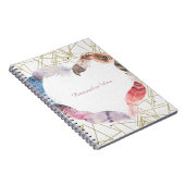 Boho Chic Feather Heart Glam Modernes Notebook Notizblock (Rechte Seite)