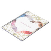 Boho Chic Feather Heart Glam Modernes Notebook Notizblock (Linke Seite)