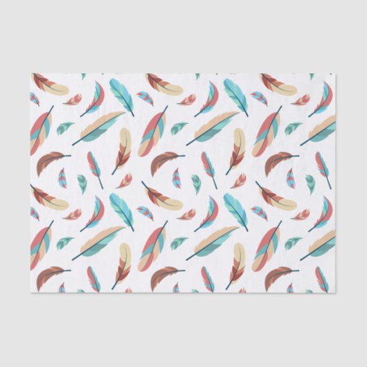 Boho Chic Feather Pattern Seidenpapier (Vorderseite)