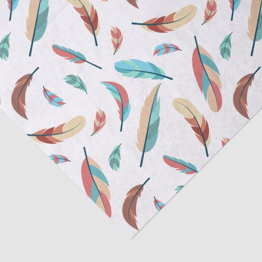 Boho Chic Feather Pattern Seidenpapier (Ausschnitt)
