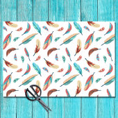 Boho Chic Feather Pattern Seidenpapier