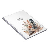 Boho Chic Feathers and Blume Notebook für sie Notizblock (Rechte Seite)