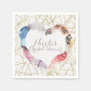 Boho-Chic-Feder-Herz-Bohemian-Glamour-Party Serviette