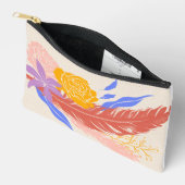 Boho Chic Floral and Feather Pattern Makeup Zubehörtasche (Offen)