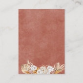 Boho Chic Floral Aquarell Display Dusche Begleitkarte (Rückseite)