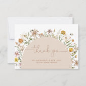 Boho Chic Floral Baby Dusche Danke Karte (Vorderseite)