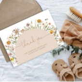 Boho Chic Floral Baby Dusche Danke Karte