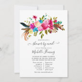 Boho Chic Floral Baby Showroom mit Wasserfarbe per Einladung (Vorderseite)