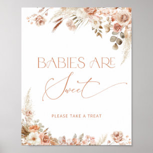 Boho Chic Floral Babys sind süß Poster