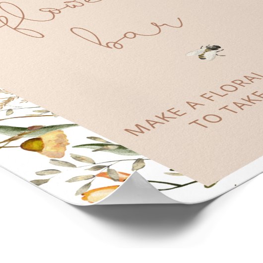 Boho Chic Floral Blume Bar Poster (Ecke)