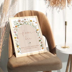 Boho Chic Floral Blume Bar Poster