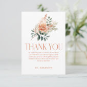 Boho Chic Floral Botanical Baby Dusche Dankeskarte (Stehend Vorderseite)