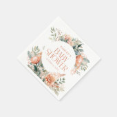 Boho Chic Floral Botanical Baby Dusche Serviette (Ecke)