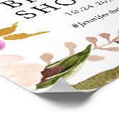 Boho Chic Floral Brautparty Begrüßungspposter Poster (Ecke)