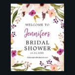 Boho Chic Floral Brautparty Begrüßungspposter Poster<br><div class="desc">Custom Boho Chic Floral Brautparty Herzlich Willkommen Poster für Ihren Hochzeitstag!</div>