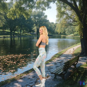 Boho Chic floral Celestial, weiche Pastelle Whimsi Capri Leggings